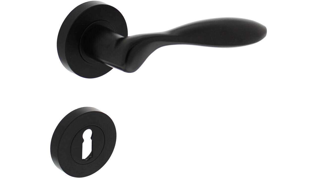 Intersteel Deurkruk George op rozet verdekt ø52x10mm met nokken zwart