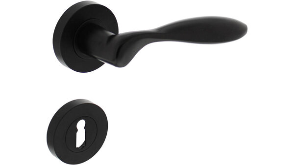 Intersteel Deurkruk George op rozet verdekt ø52x10mm met nokken zwart