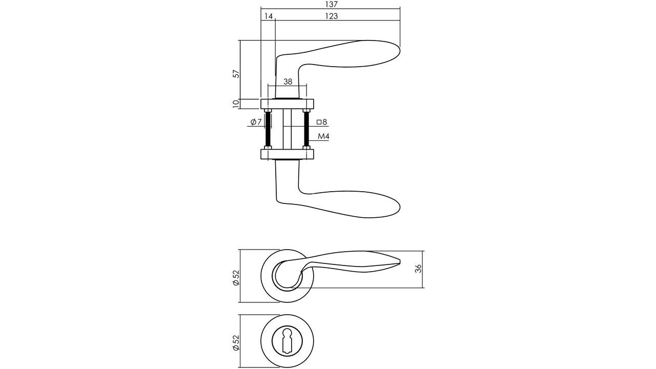 Intersteel Deurkruk George op rozet verdekt ø52x10mm met nokken zwart