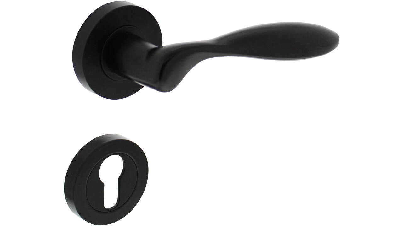 Intersteel Deurkruk George op rozet verdekt ø52x10mm met nokken zwart