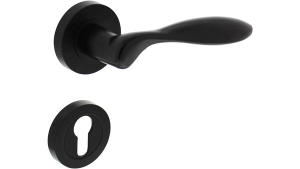 Intersteel Deurkruk George op rozet verdekt ø52x10mm met nokken zwart