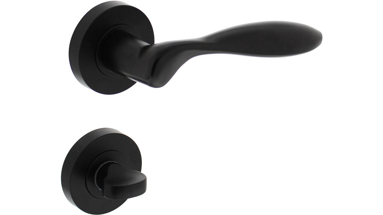 Intersteel Deurkruk George op rozet verdekt ø52x10mm met nokken zwart