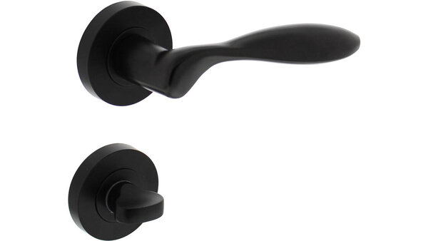 Intersteel Deurkruk George op rozet verdekt ø52x10mm met nokken zwart