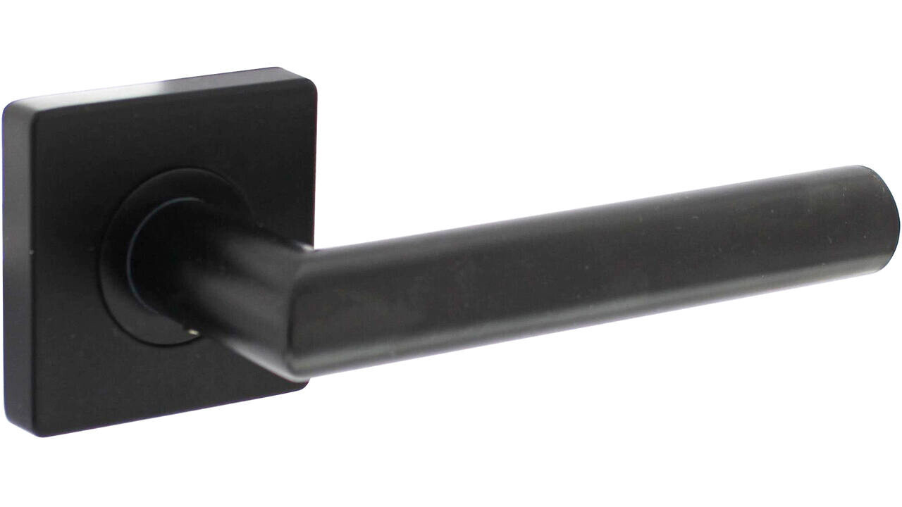 Intersteel Deurkruk Bastian op rozet 55x55x10mm met nokken zwart