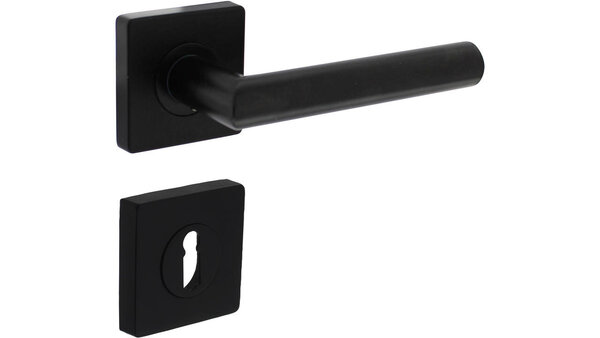 Intersteel Deurkruk Bastian op rozet 55x55x10mm met nokken zwart