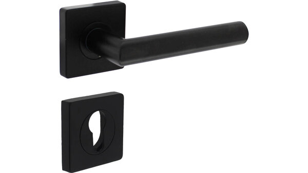 Intersteel Deurkruk Bastian op rozet 55x55x10mm met nokken zwart