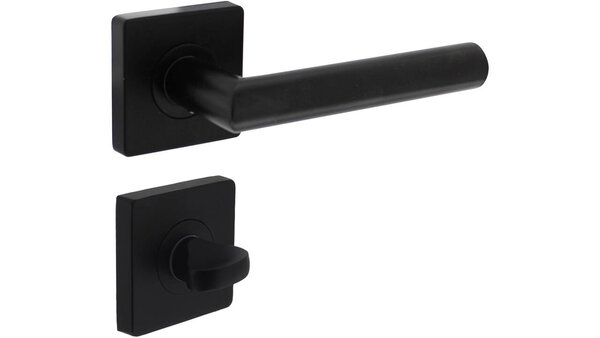 Intersteel Deurkruk Bastian op rozet 55x55x10mm met nokken zwart