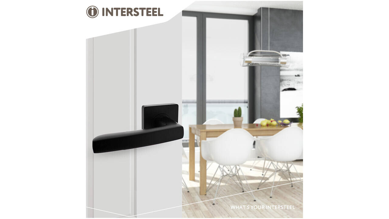 Intersteel Deurkruk Minos op rozet verdekt 55x55x10mm met nokken zwart
