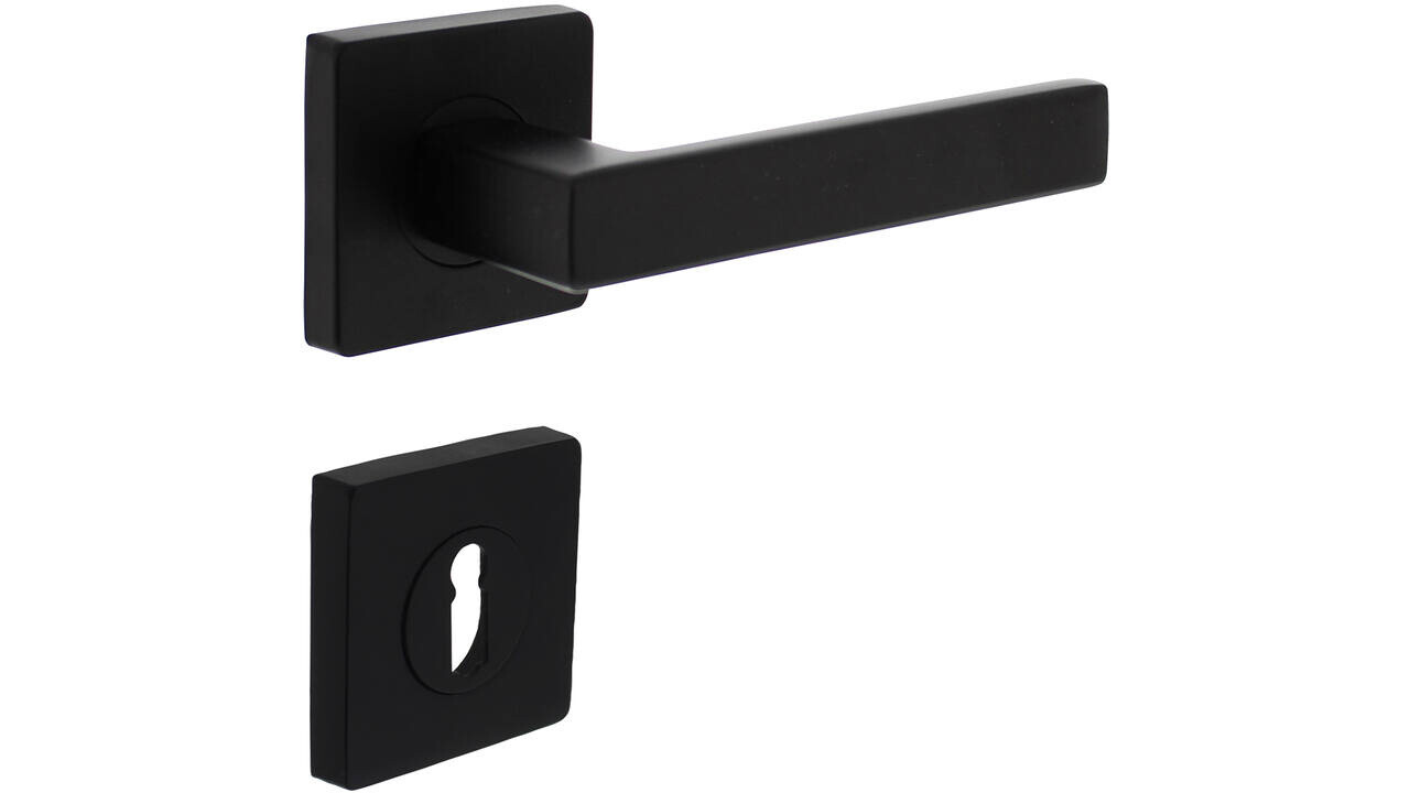 Intersteel Deurkruk Hera op rozet verdekt 55x55x10mm met nokken zwart Intersteel Deurkruk Hera op rozet verdekt 55x55x10mm met nokken zwart