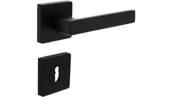 Intersteel Deurkruk Hera op rozet verdekt 55x55x10mm met nokken zwart Intersteel Deurkruk Hera op rozet verdekt 55x55x10mm met nokken zwart