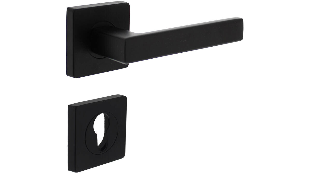 Intersteel Deurkruk Hera op rozet verdekt 55x55x10mm met nokken zwart Intersteel Deurkruk Hera op rozet verdekt 55x55x10mm met nokken zwart