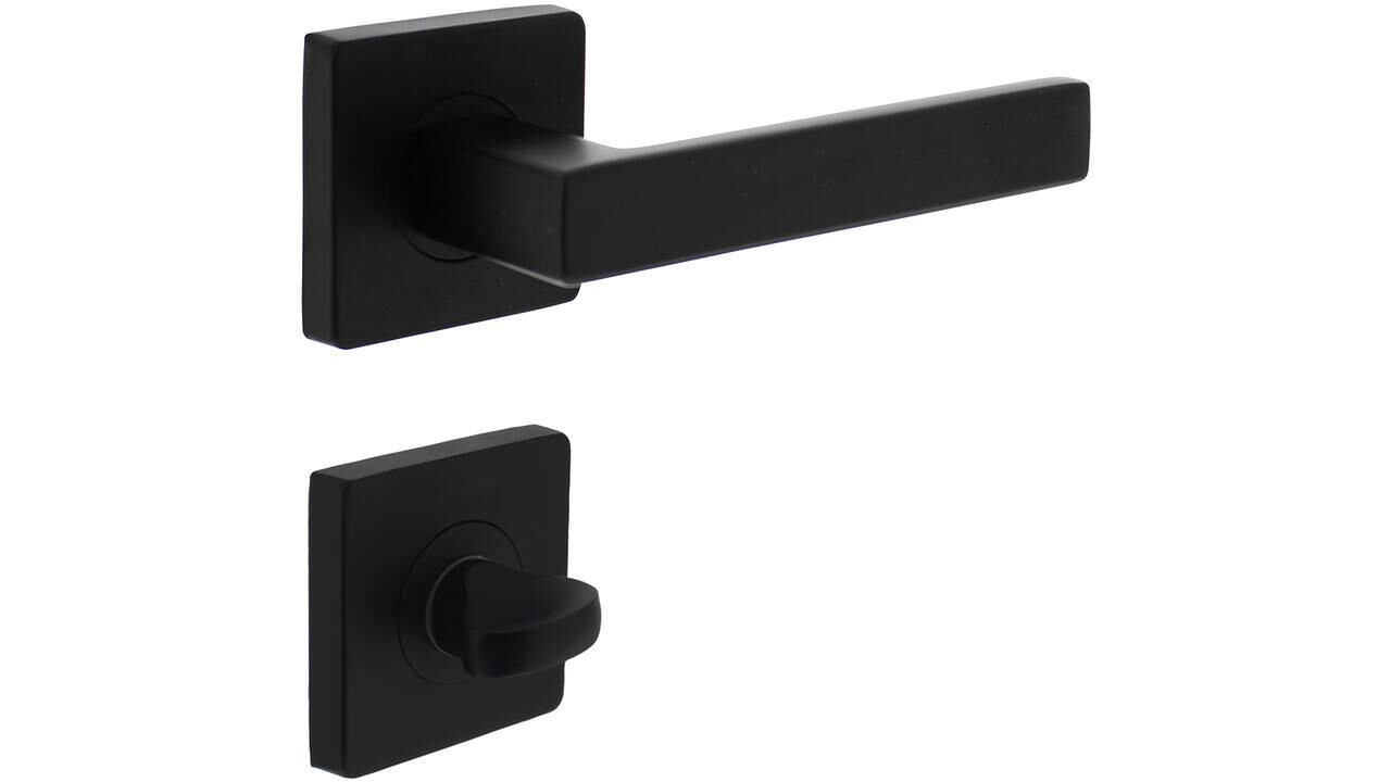 Intersteel Deurkruk Hera op rozet verdekt 55x55x10mm met nokken zwart Intersteel Deurkruk Hera op rozet verdekt 55x55x10mm met nokken zwart