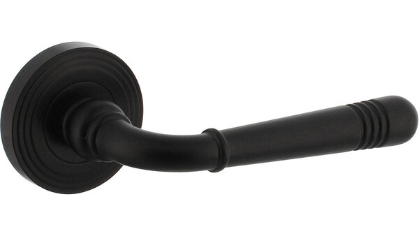 Intersteel Deurkruk Helena op rozet verdekt met rillen ø55x10mm met nokken zwart