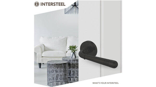 Intersteel Deurkruk Helena op rozet verdekt met rillen ø55x10mm met nokken zwart