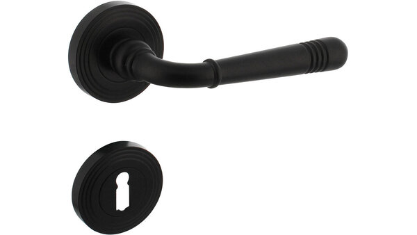 Intersteel Deurkruk Helena op rozet verdekt met rillen ø55x10mm met nokken zwart