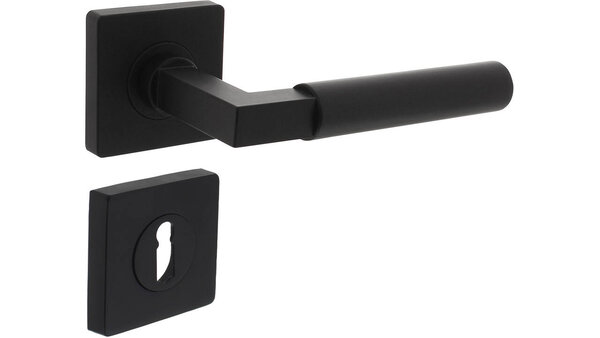 Intersteel Deurkruk Baustil op rozet verdekt 55x55x10mm met nokken zwart