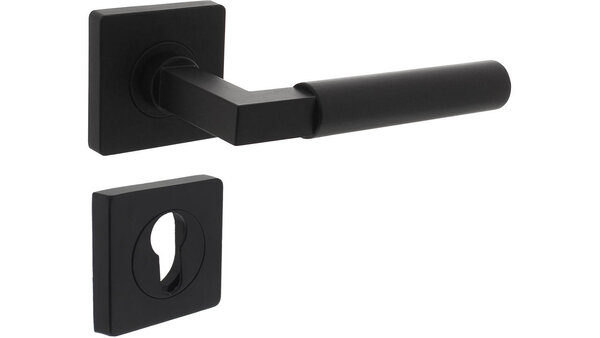 Intersteel Deurkruk Baustil op rozet verdekt 55x55x10mm met nokken zwart