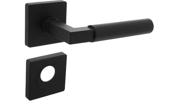 Intersteel Deurkruk Baustil op rozet verdekt 55x55x10mm met nokken zwart