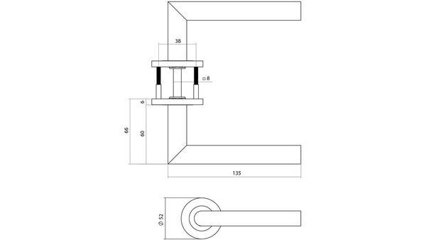 Intersteel Deurkruk Q 01 op rozet verdekt ø52x6mm PVD zwart Intersteel Deurkruk Q 01 op rozet verdekt ø52x6mm PVD zwart