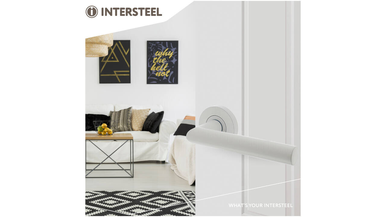 Intersteel Deurkruk Bastian op rozet verdekt ø52x10mm met nokken wit