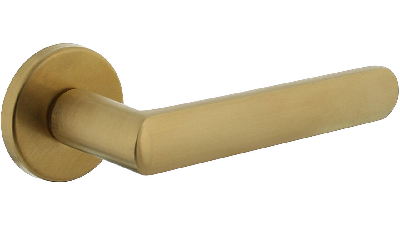 Intersteel Deurkruk Sora met rozet verdekt ø51x5mm met nokken PVD messing mat Intersteel Deurkruk Sora met rozet verdekt ø51x5mm met nokken PVD messing mat