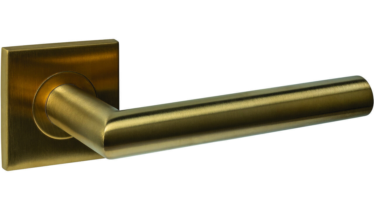 Intersteel Deurkruk Q 04 op rozet verdekt 53x53x6mm PVD messing mat