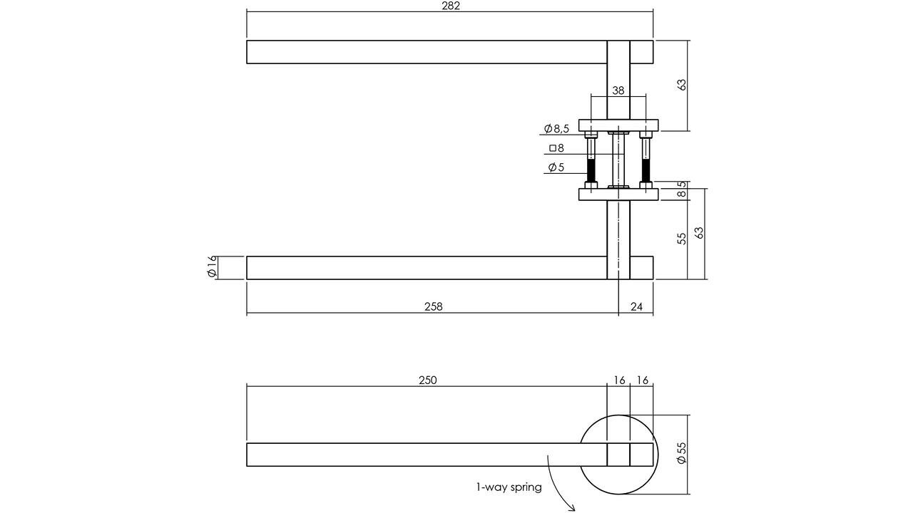 Intersteel Deurkruk Shiraat by Grand & Johnson op rozet éénzijdig verdekt ø55x8mm PVD koper mat Intersteel Deurkruk Shiraat by Grand & Johnson op rozet éénzijdig verdekt ø55x8mm PVD koper mat