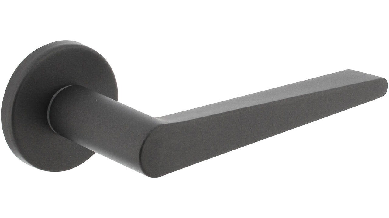 Intersteel Deurkruk Tiga met rozet verdekt ø51x5mm met nokken grijs