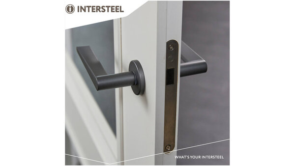 Intersteel Deurkruk Tiga met rozet verdekt ø51x5mm met nokken grijs