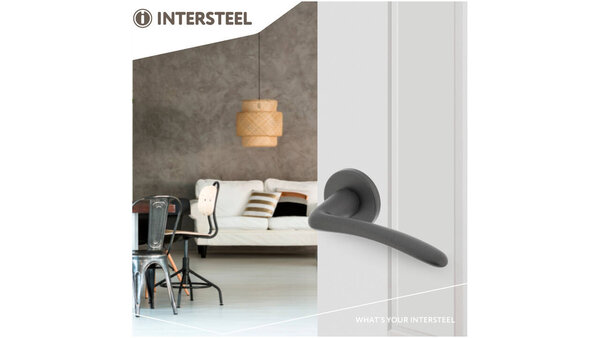 Intersteel Deurkruk Zaia met rozet verdekt ø51x5mm met nokken grijs Intersteel Deurkruk Zaia met rozet verdekt ø51x5mm met nokken grijs