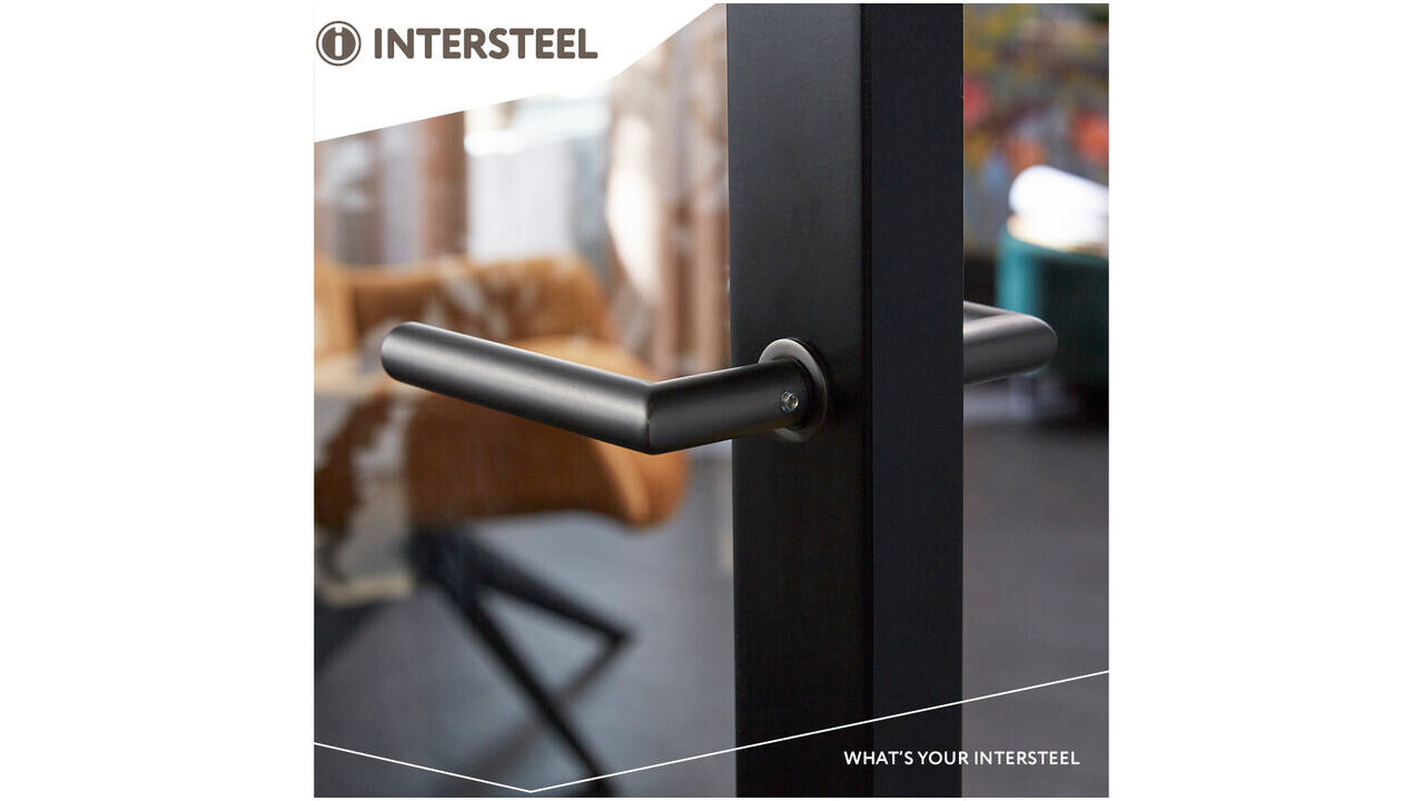 Intersteel Deurkruk Jura met rozet zelfklevend ø30x3mm antraciet grijs