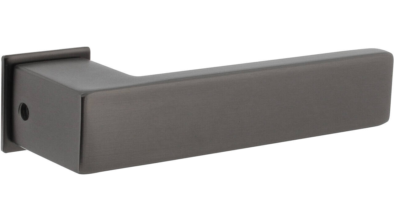 Intersteel Deurkruk Amsterdam met rozet zelfklevend 30x30x3mm antraciet grijs