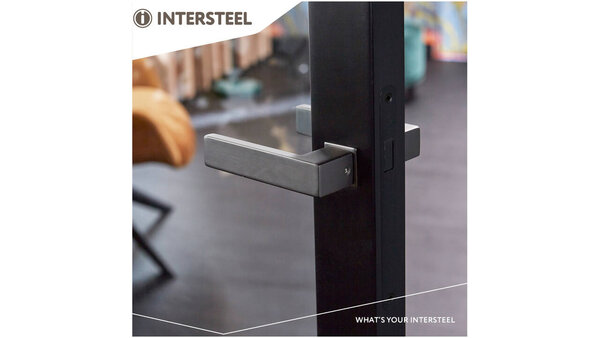 Intersteel Deurkruk Amsterdam met rozet zelfklevend 30x30x3mm antraciet grijs