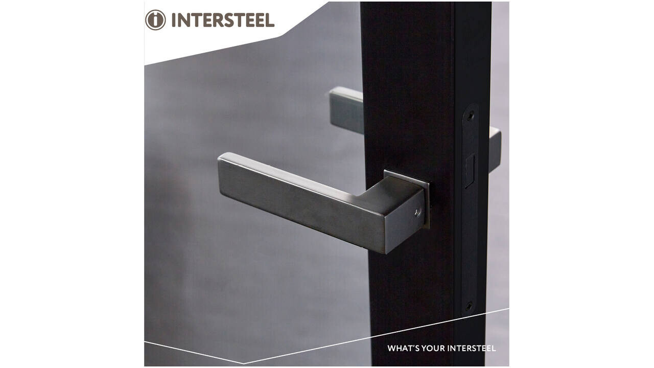 Intersteel Deurkruk Amsterdam met rozet zelfklevend 30x30x3mm antraciet grijs