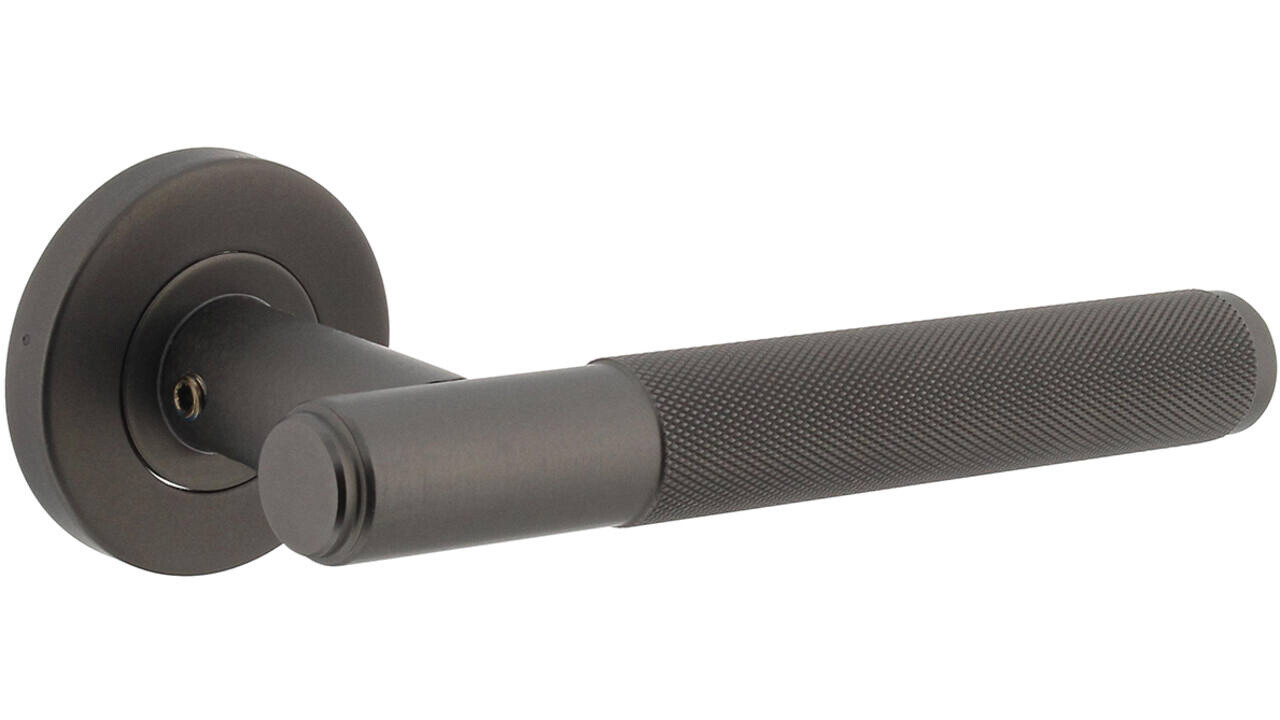 Intersteel Deurkruk Rombo op rozet verdekt ø53x8mm met nokken antraciet grijs Intersteel Deurkruk Rombo op rozet verdekt ø53x8mm met nokken antraciet grijs