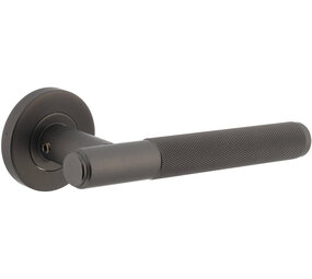 Intersteel Deurkruk Rombo op rozet verdekt ø53x8mm met nokken antraciet grijs Intersteel Deurkruk Rombo op rozet verdekt ø53x8mm met nokken antraciet grijs