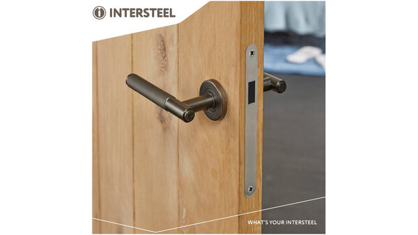 Intersteel Deurkruk Rombo op rozet verdekt ø53x8mm met nokken antraciet grijs Intersteel Deurkruk Rombo op rozet verdekt ø53x8mm met nokken antraciet grijs
