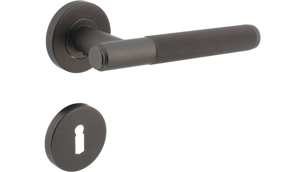 Intersteel Deurkruk Rombo op rozet verdekt ø53x8mm met nokken antraciet grijs Intersteel Deurkruk Rombo op rozet verdekt ø53x8mm met nokken antraciet grijs