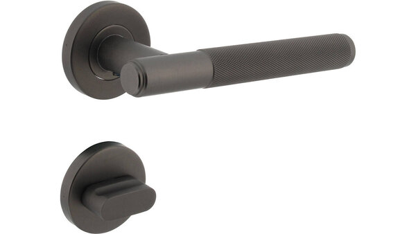 Intersteel Deurkruk Rombo op rozet verdekt ø53x8mm met nokken antraciet grijs Intersteel Deurkruk Rombo op rozet verdekt ø53x8mm met nokken antraciet grijs