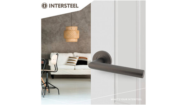 Intersteel Deurkruk Jura op rozet verdekt ø53x8mm met nokken antraciet grijs