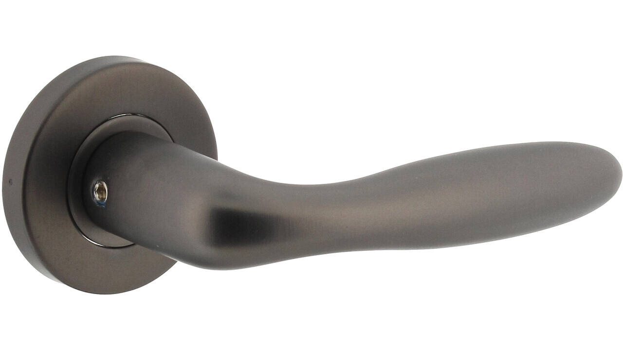 Intersteel Deurkruk Jupiter op rozet verdekt ø53x8mm met nokken antraciet grijs Intersteel Deurkruk Jupiter op rozet verdekt ø53x8mm met nokken antraciet grijs