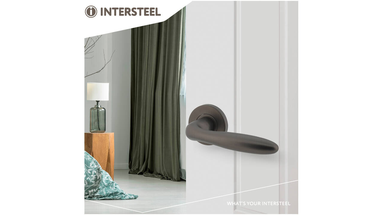 Intersteel Deurkruk Jupiter op rozet verdekt ø53x8mm met nokken antraciet grijs Intersteel Deurkruk Jupiter op rozet verdekt ø53x8mm met nokken antraciet grijs