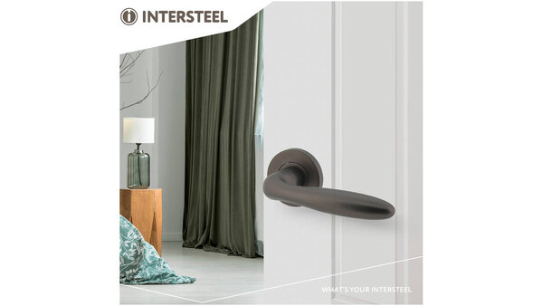 Intersteel Deurkruk Jupiter op rozet verdekt ø53x8mm met nokken antraciet grijs Intersteel Deurkruk Jupiter op rozet verdekt ø53x8mm met nokken antraciet grijs