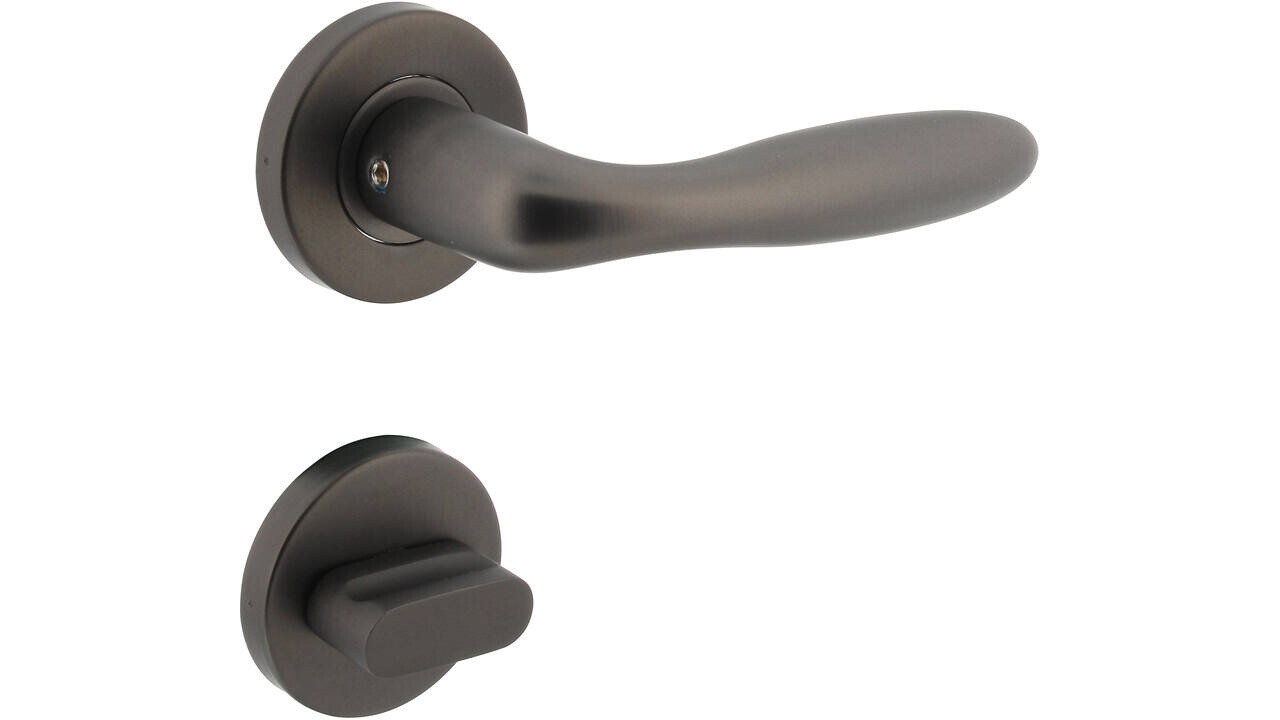 Intersteel Deurkruk Jupiter op rozet verdekt ø53x8mm met nokken antraciet grijs Intersteel Deurkruk Jupiter op rozet verdekt ø53x8mm met nokken antraciet grijs