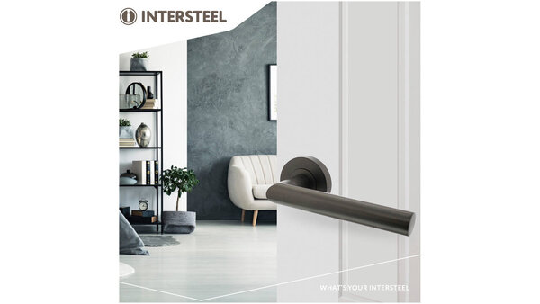 Intersteel Deurkruk Bastian op rozet verdekt ø52x10mm met nokken antraciet grijs