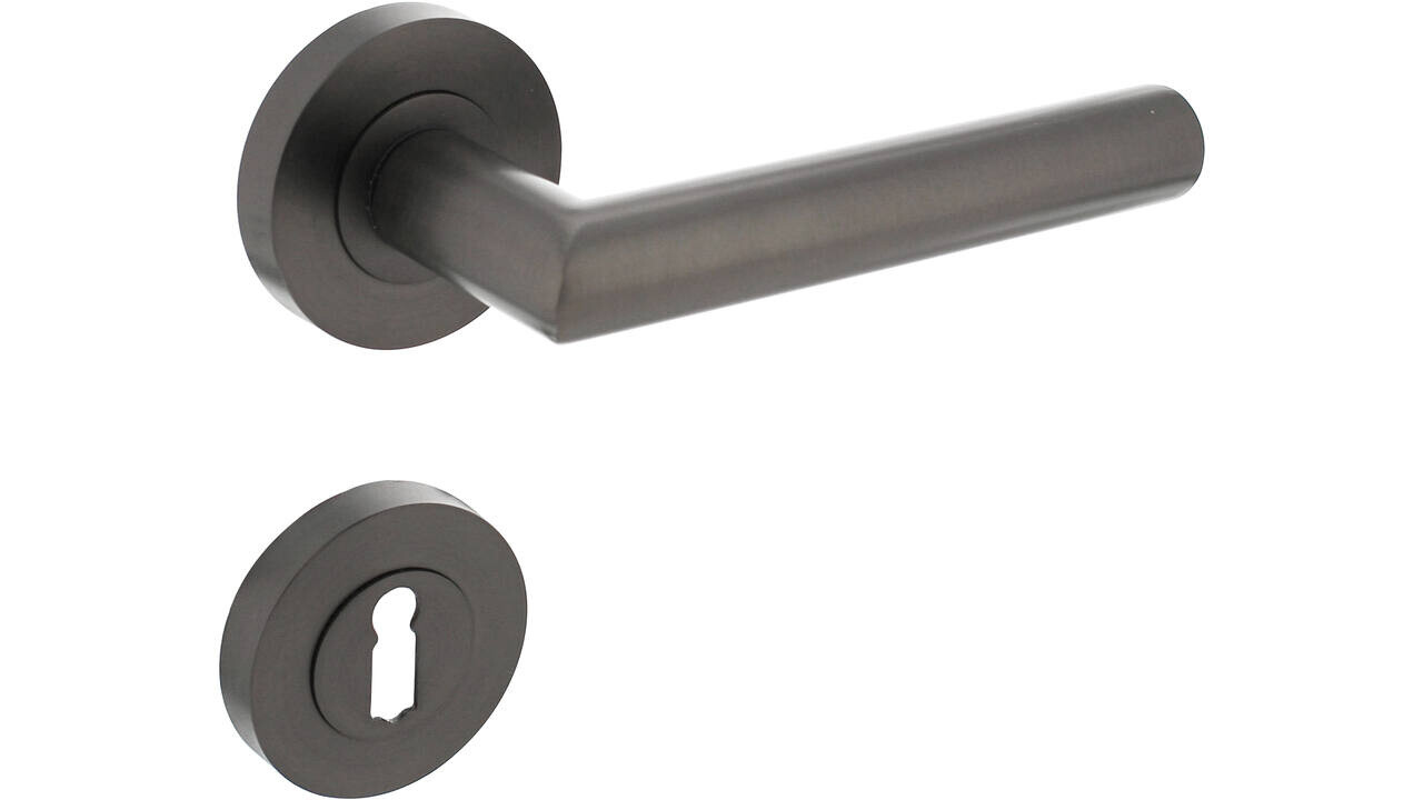 Intersteel Deurkruk Bastian op rozet verdekt ø52x10mm met nokken antraciet grijs