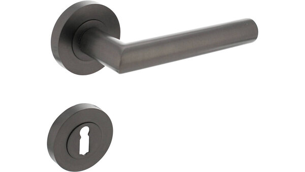 Intersteel Deurkruk Bastian op rozet verdekt ø52x10mm met nokken antraciet grijs