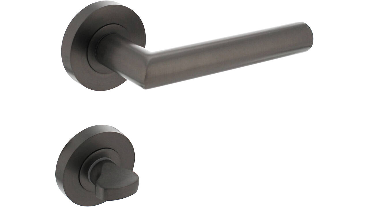 Intersteel Deurkruk Bastian op rozet verdekt ø52x10mm met nokken antraciet grijs