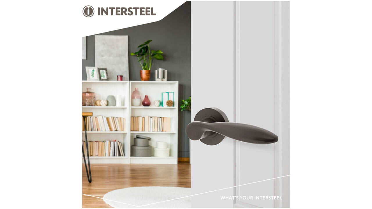 Intersteel Deurkruk George op rozet verdekt ø52x10mm met nokken antraciet grijs