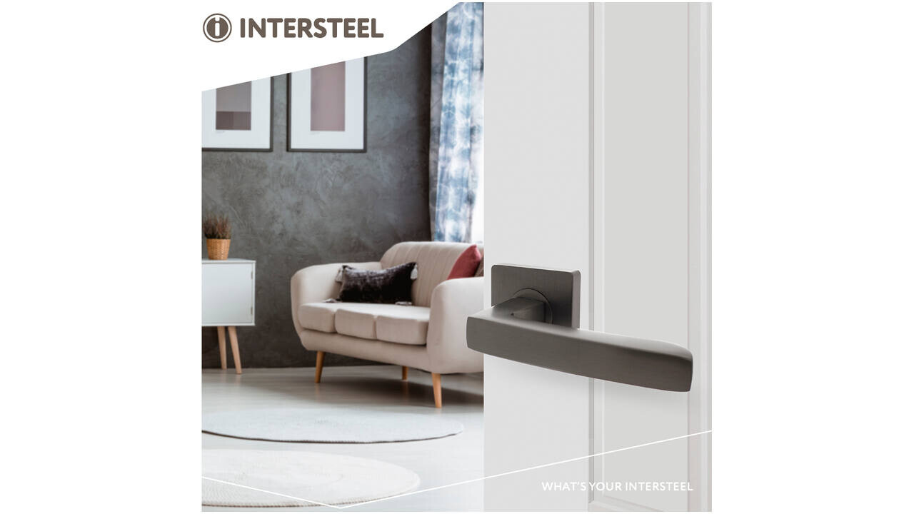 Intersteel Deurkruk Minos op rozet verdekt 55x55x10mm met nokken antraciet grijs